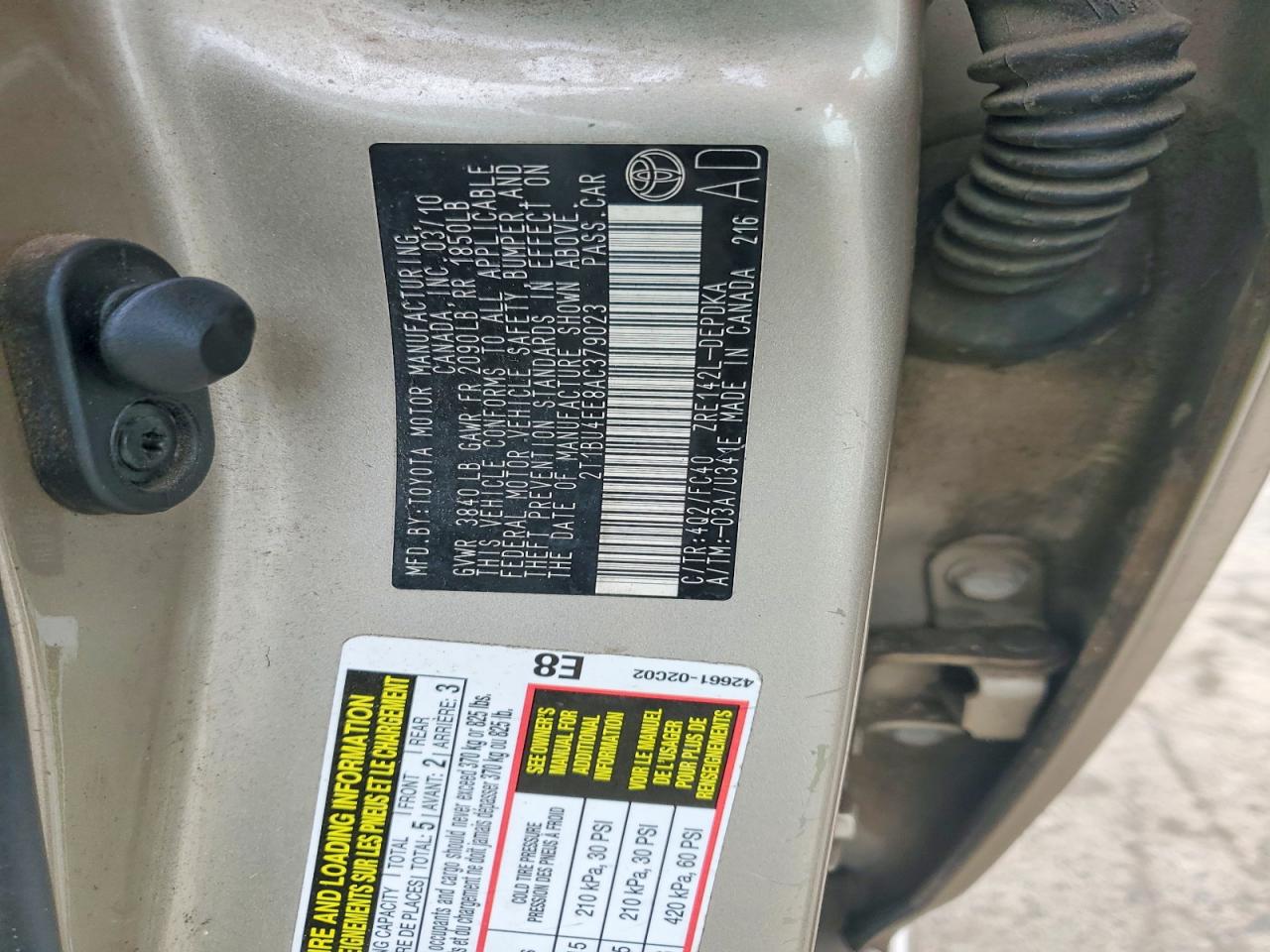 2010 TOYOTA COROLLA BASE photo 12