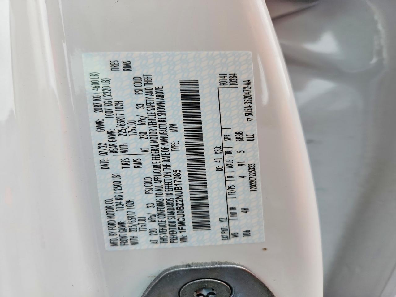 2022 FORD ESCAPE SE photo 14