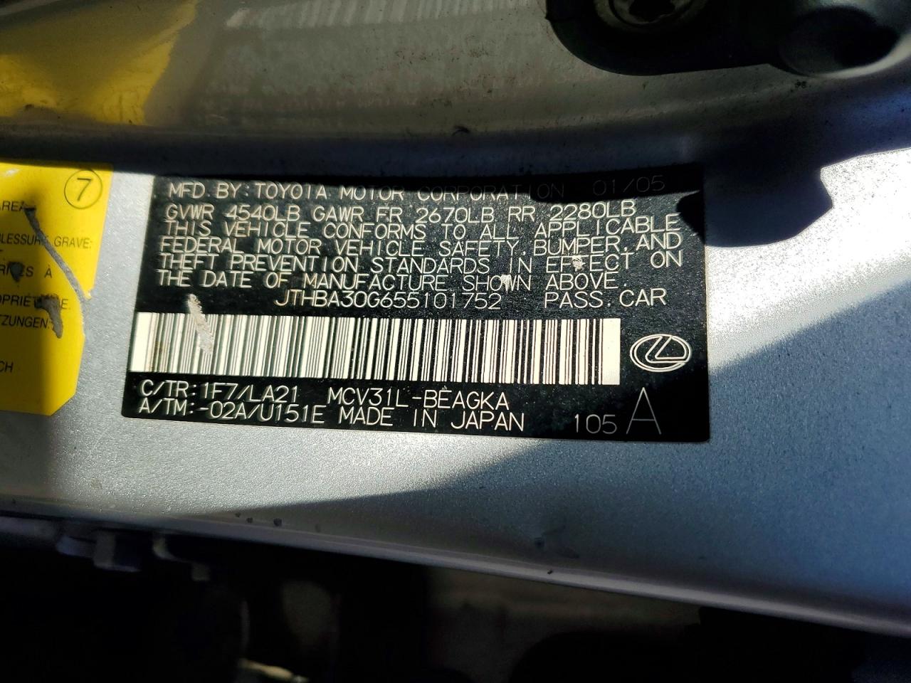 2005 LEXUS ES 330 photo 23