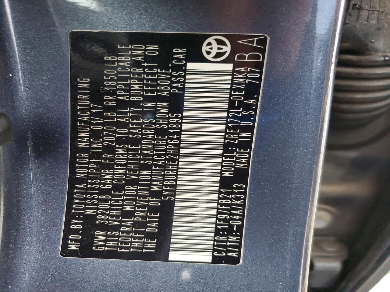 2017 TOYOTA COROLLA L photo 25