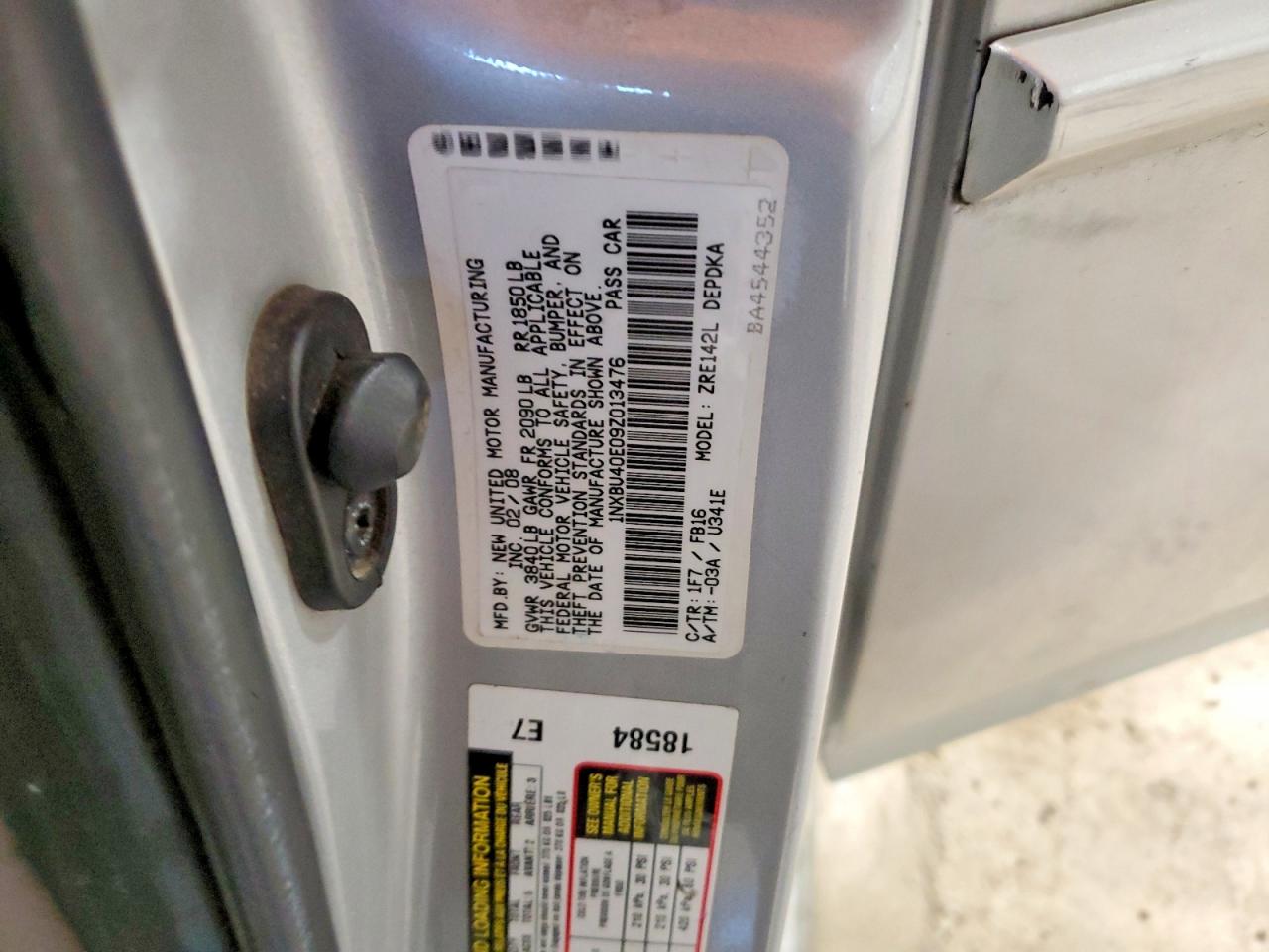 2009 TOYOTA COROLLA BASE photo 12