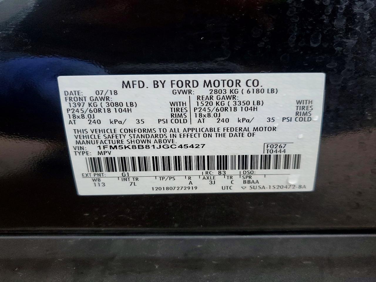 2018 FORD EXPLORER photo 13