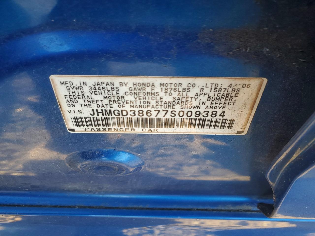2007 HONDA FIT S photo 13