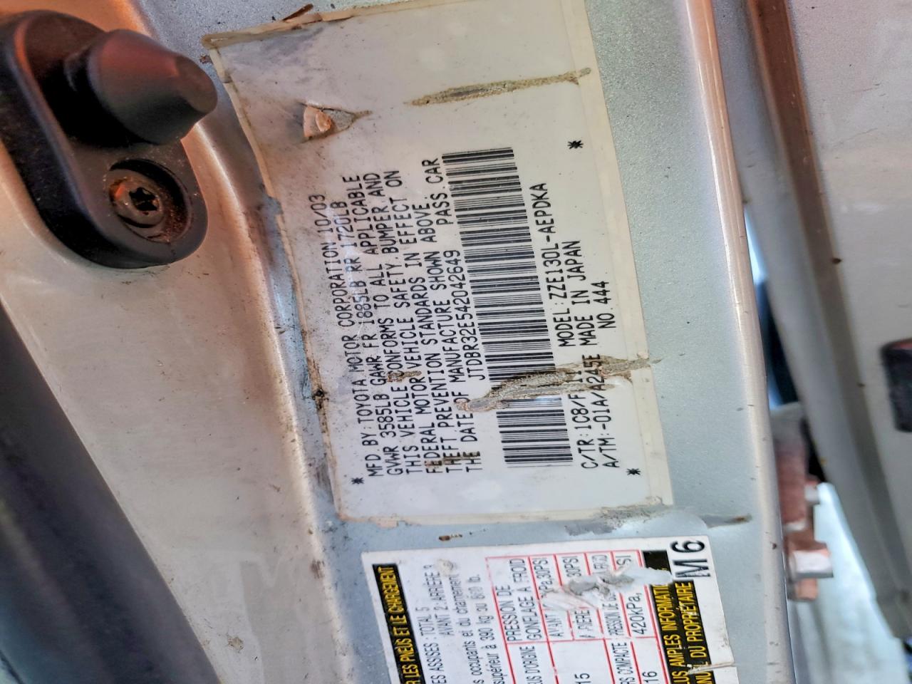 2004 TOYOTA COROLLA CE photo 13