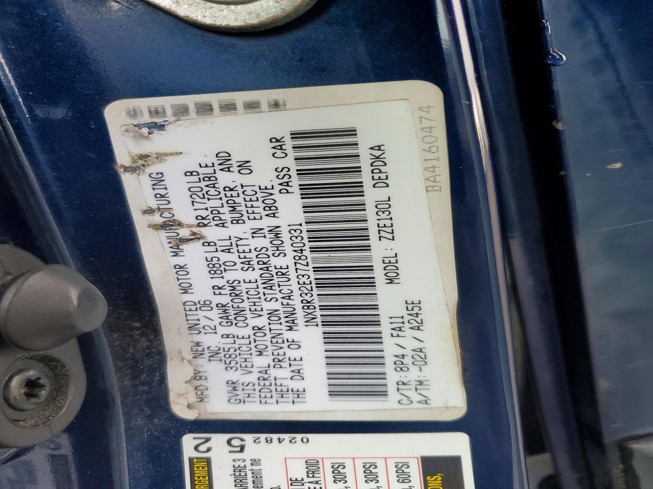 2007 TOYOTA COROLLA CE photo 13