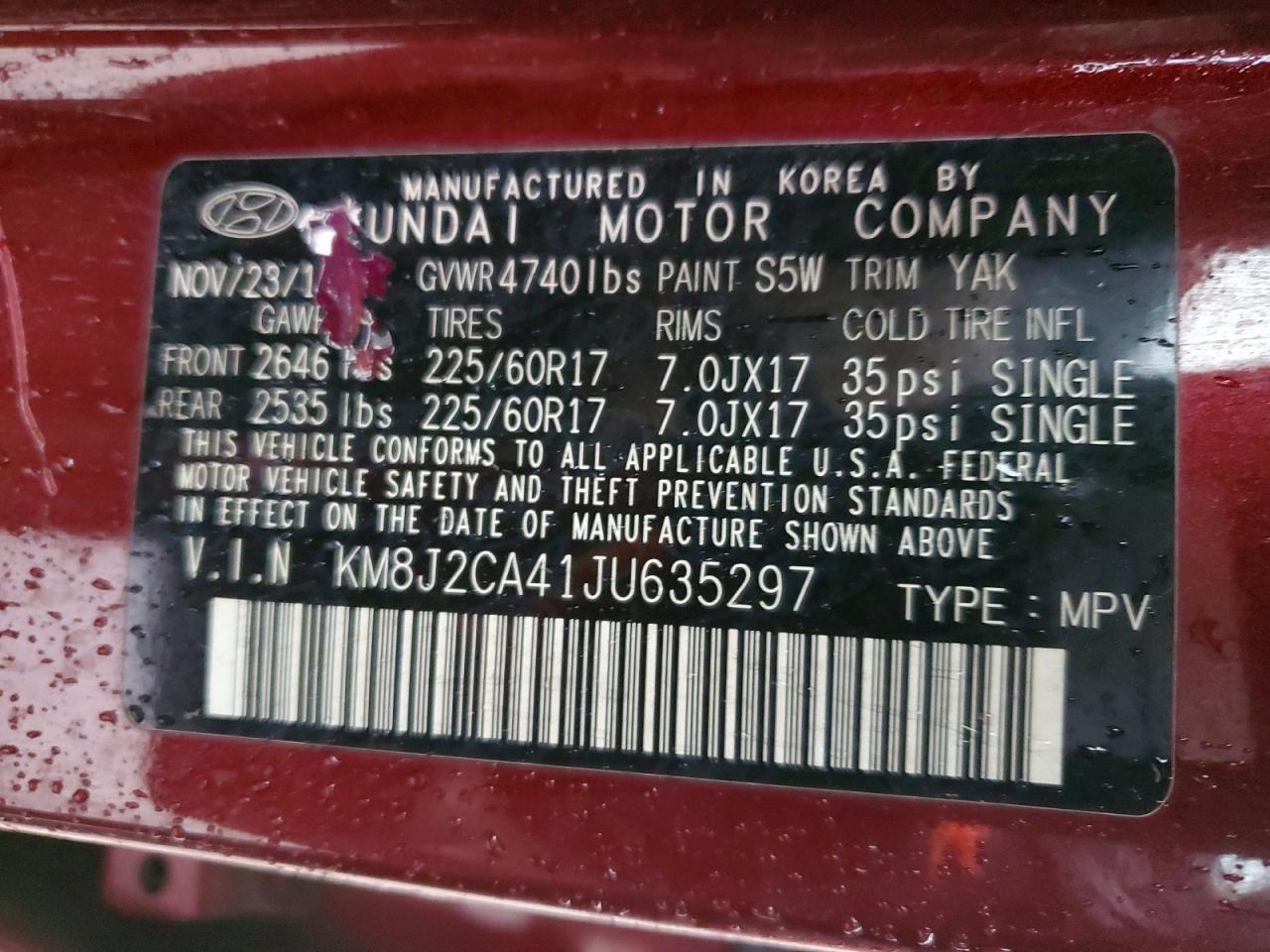 2018 HYUNDAI TUCSON SE photo 13