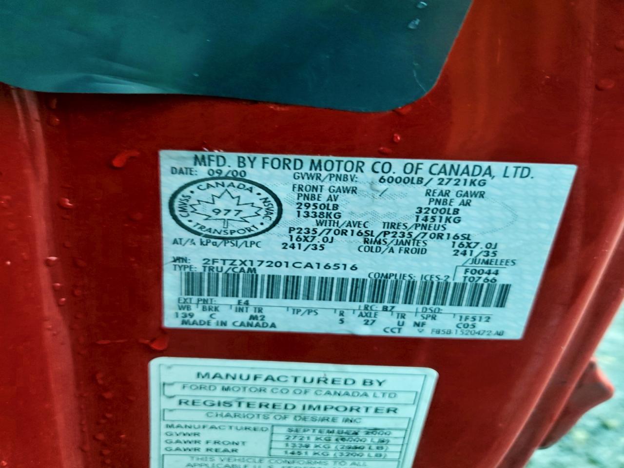2001 FORD F150 photo 12