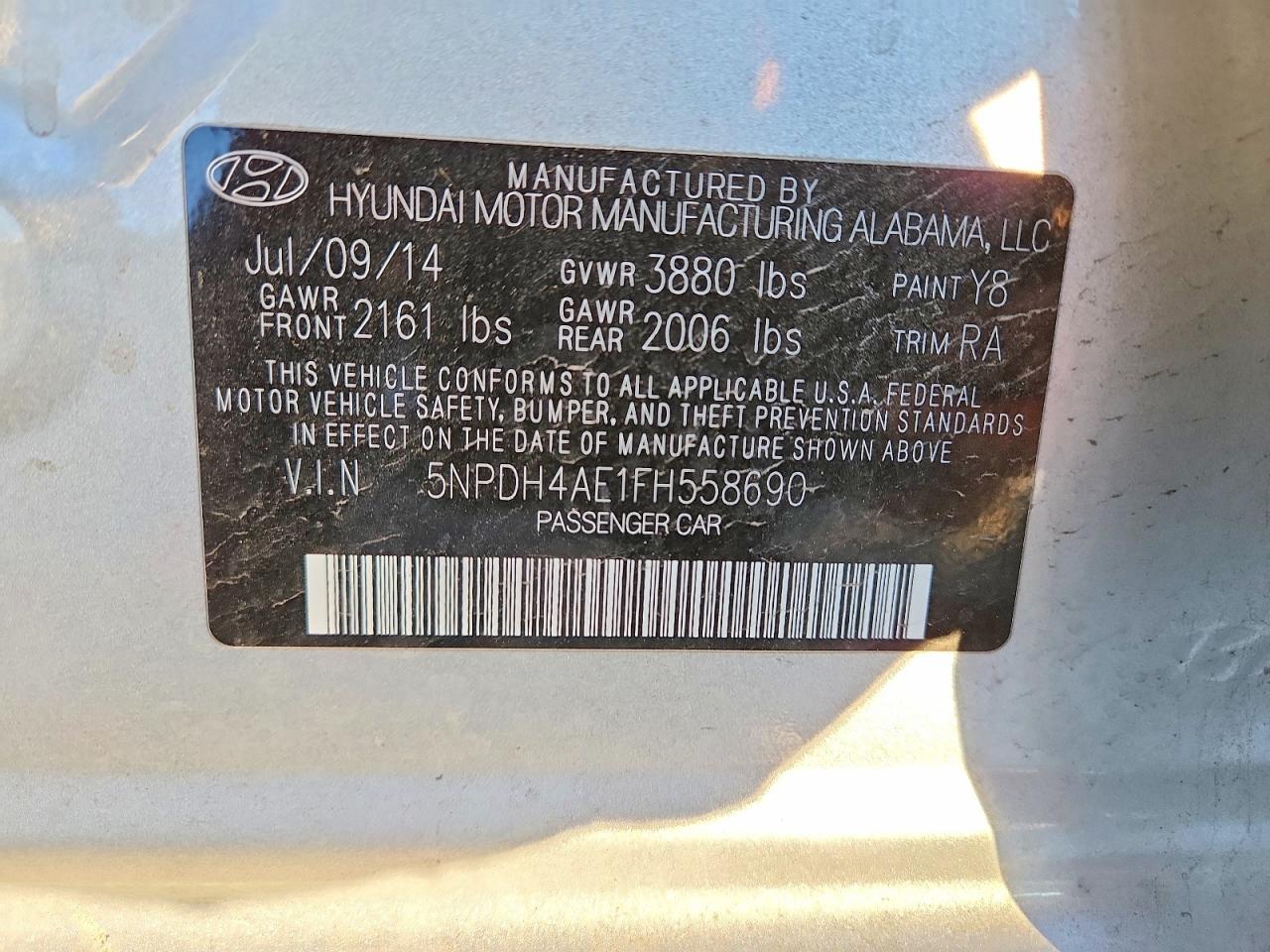 2015 HYUNDAI ELANTRA SE photo 12
