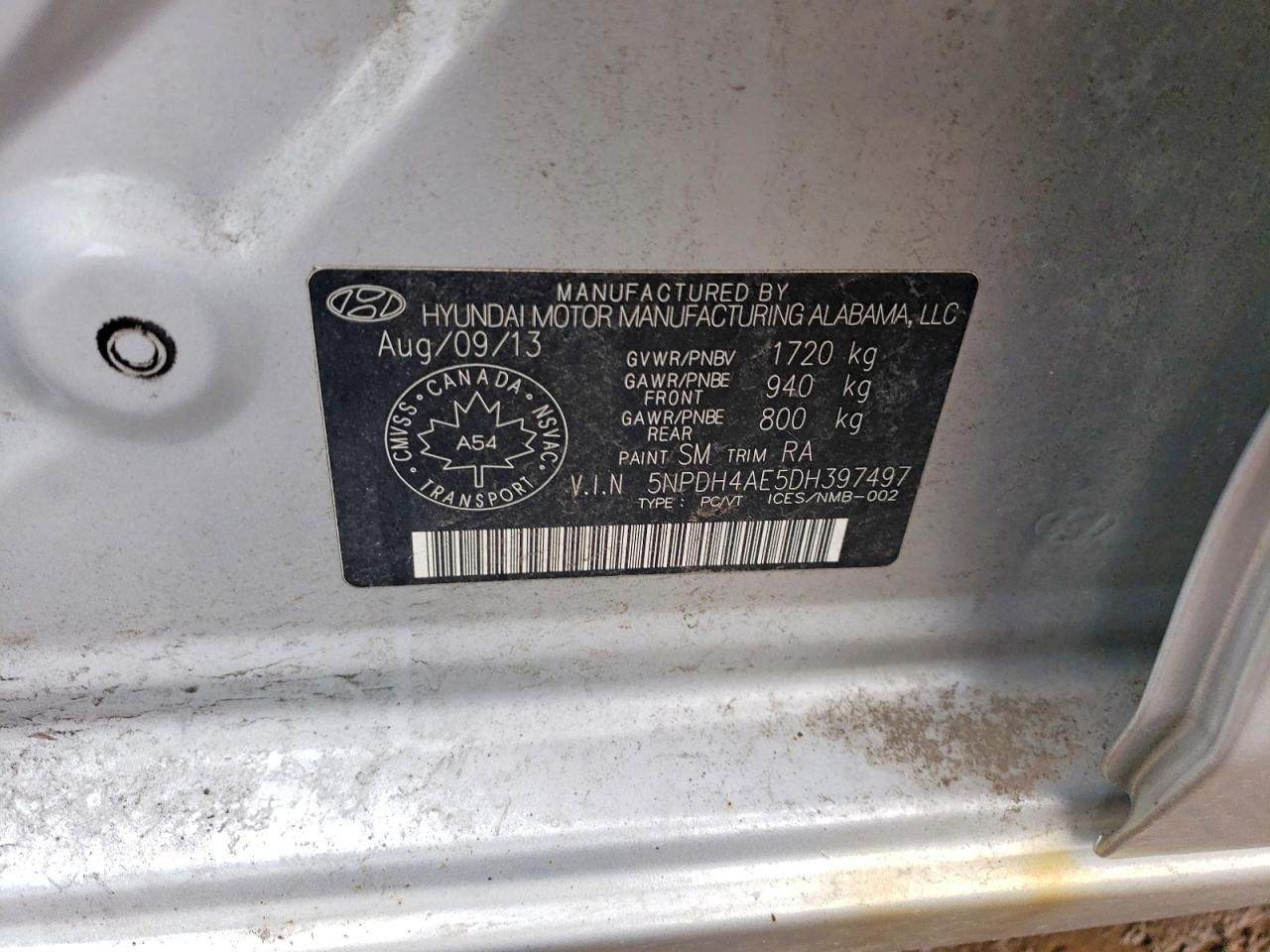 2013 HYUNDAI ELANTRA GLS photo 12