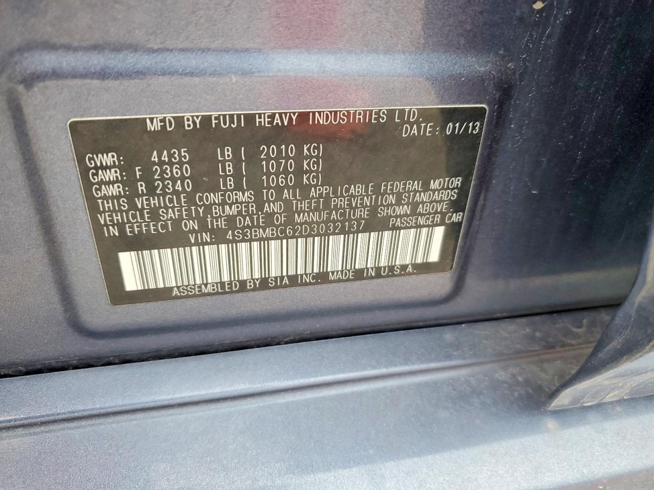 2013 SUBARU LEGACY 2.5I PREMIUM photo 12