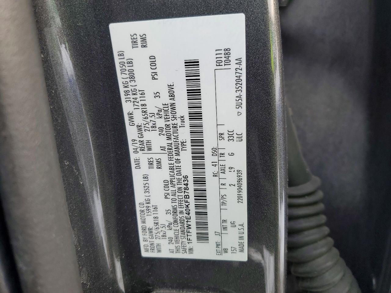 2019 FORD F150 SUPERCREW photo 12