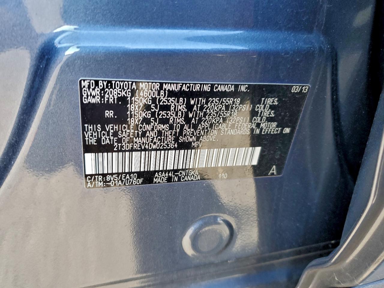 2013 TOYOTA RAV4 LIMITED photo 13