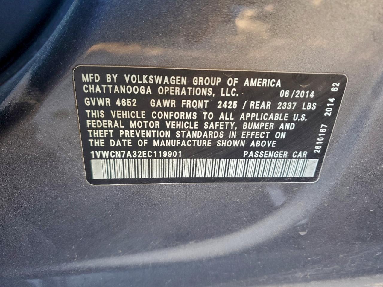 2014 VOLKSWAGEN PASSAT SEL photo 12