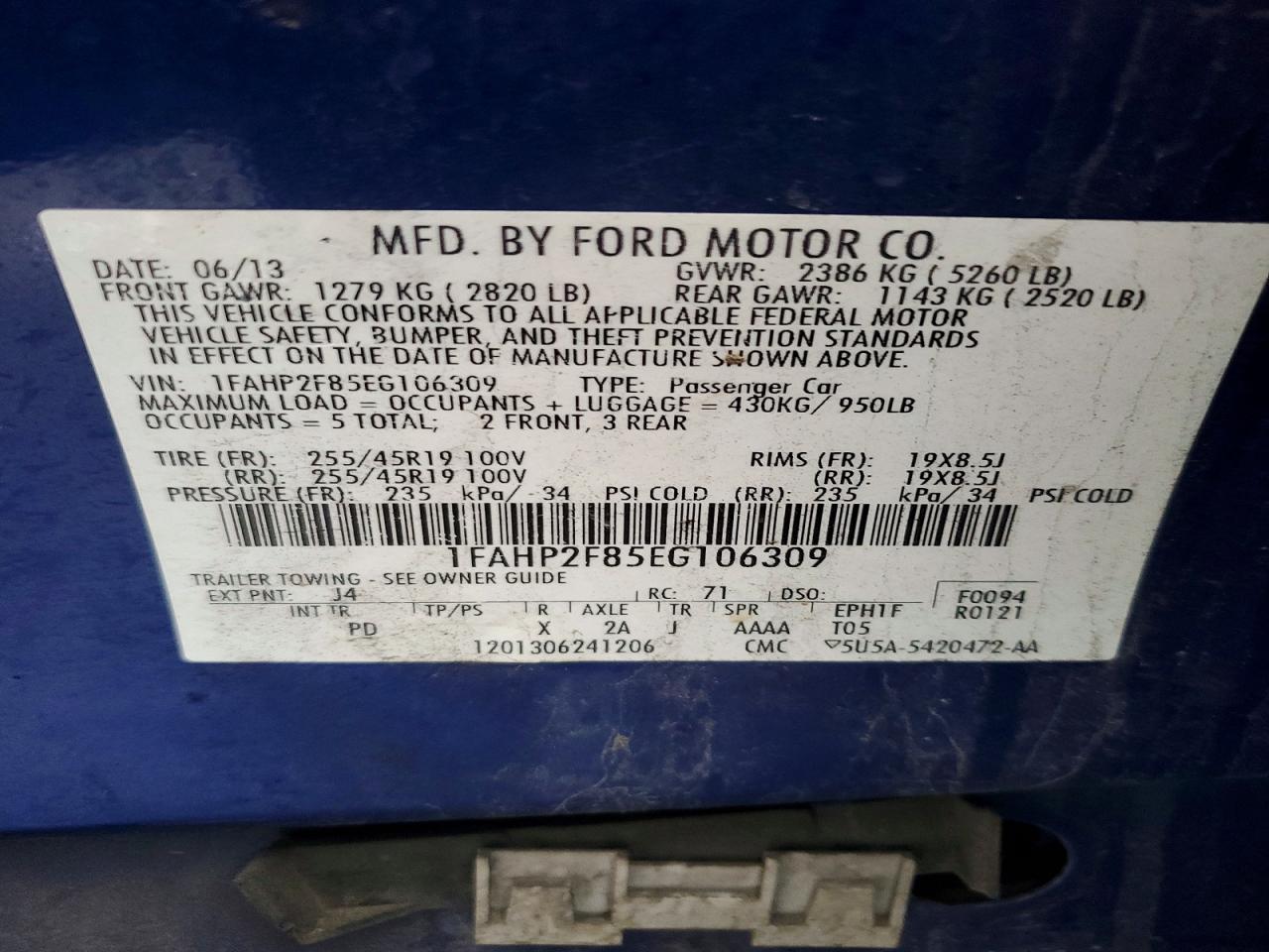 2014 FORD TAURUS LIMITED photo 13