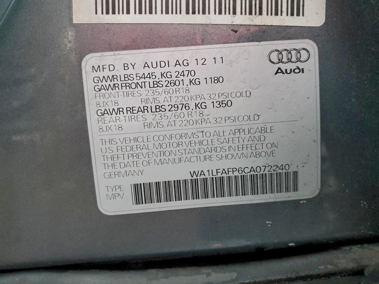2012 AUDI Q5 PREMIUM PLUS photo 12