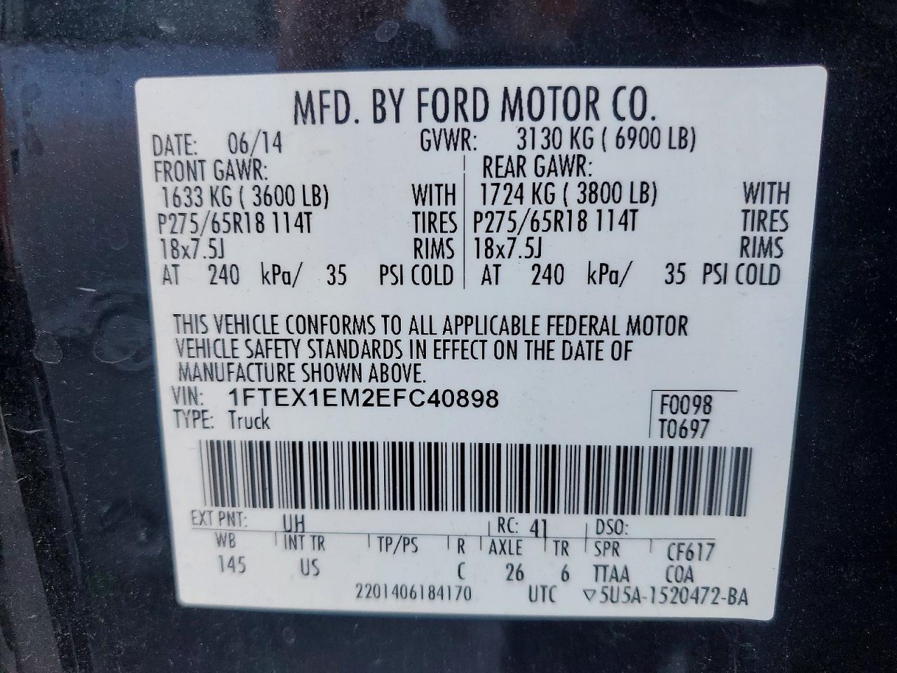 2014 FORD F150 SUPER CAB photo 12