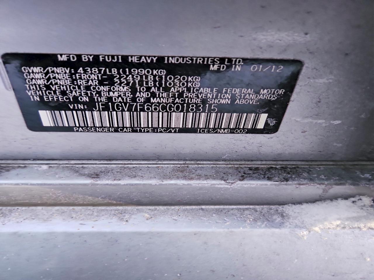 2012 SUBARU IMPREZA WRX photo 12