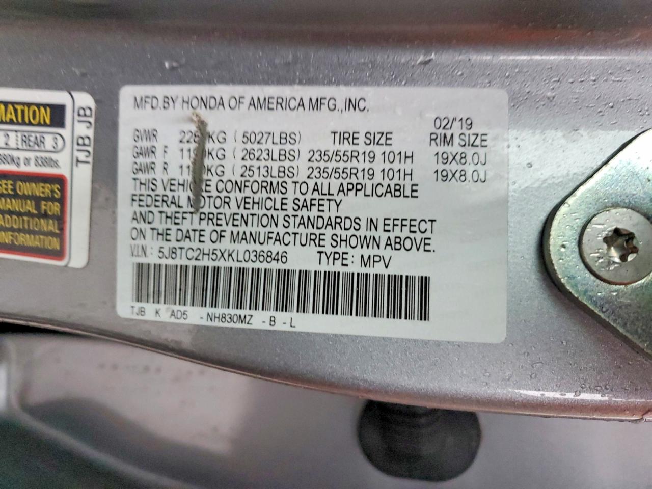 2019 ACURA RDX TECHNOLOGY photo 13