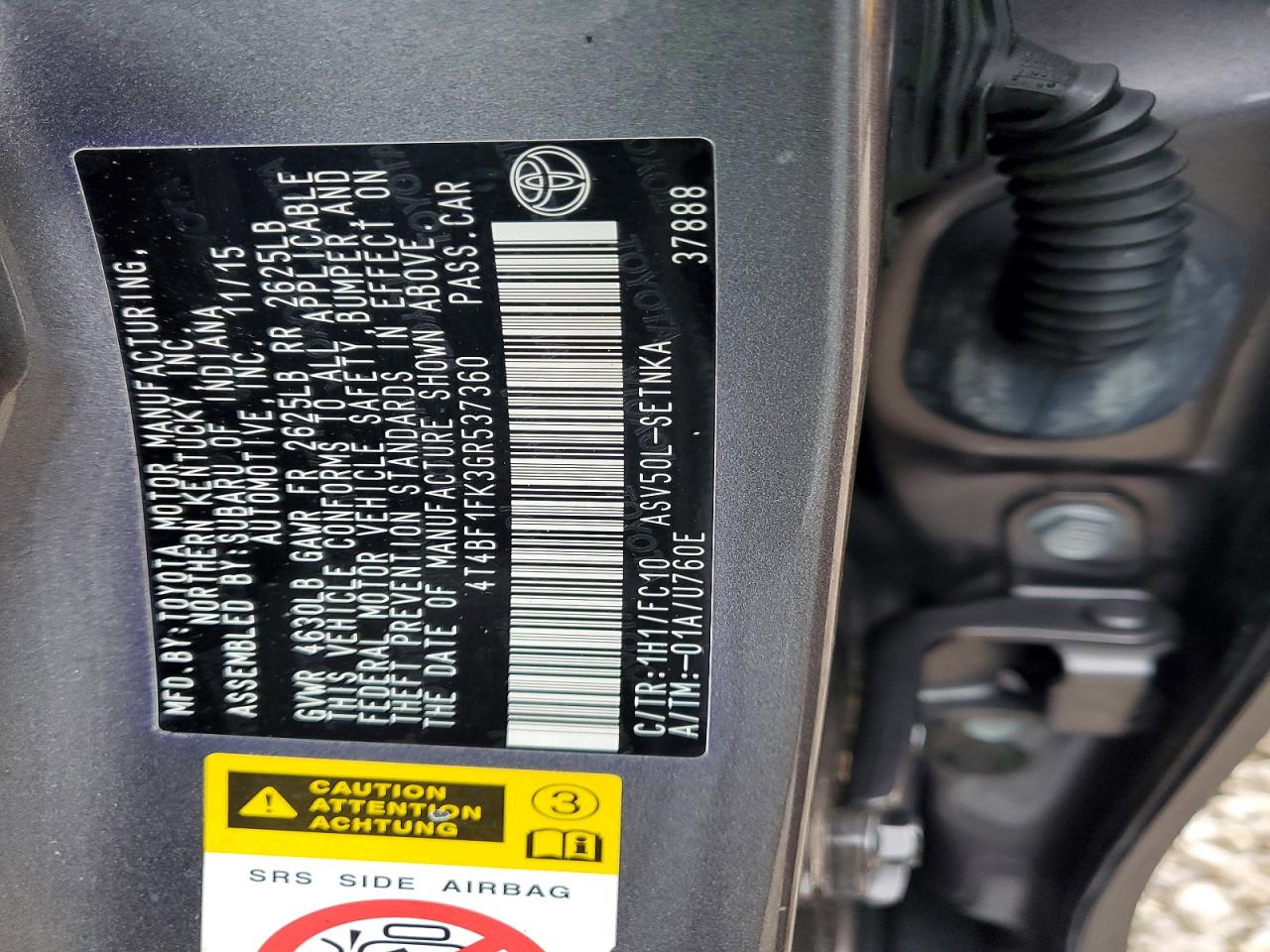 2016 TOYOTA CAMRY LE photo 12