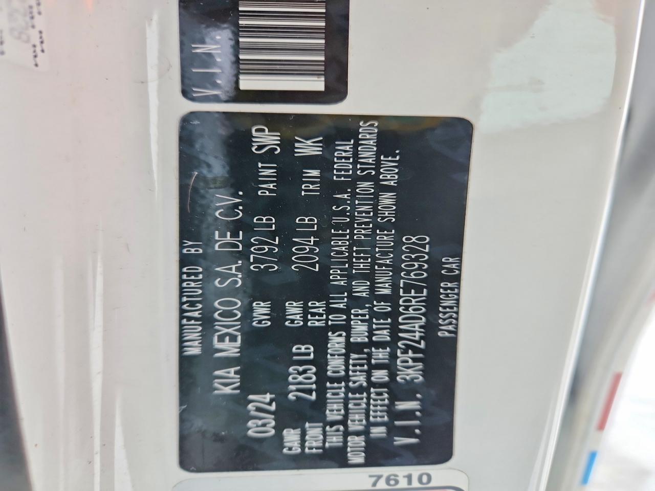 2024 KIA FORTE LX photo 12