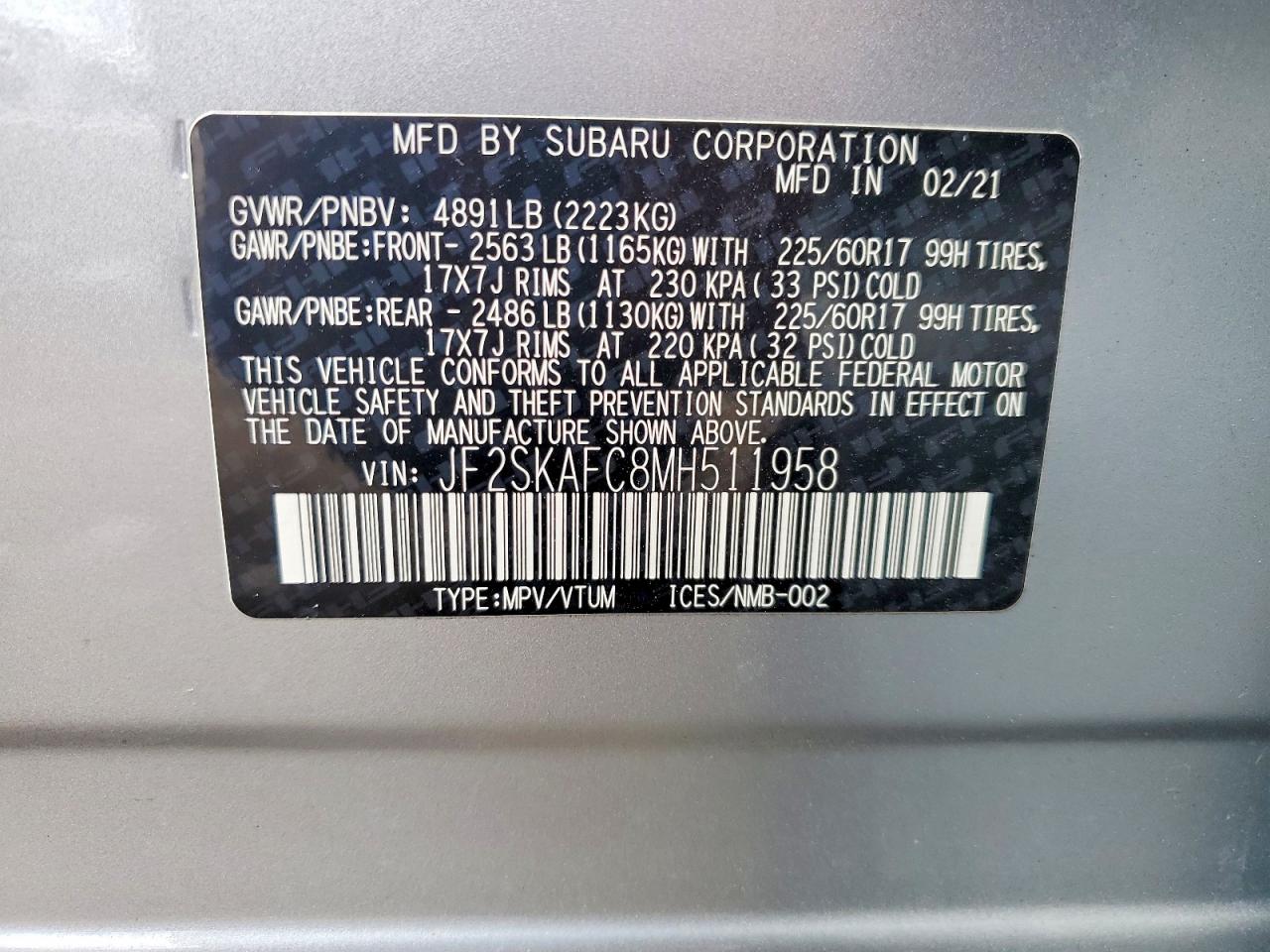 2021 SUBARU FORESTER PREMIUM photo 13