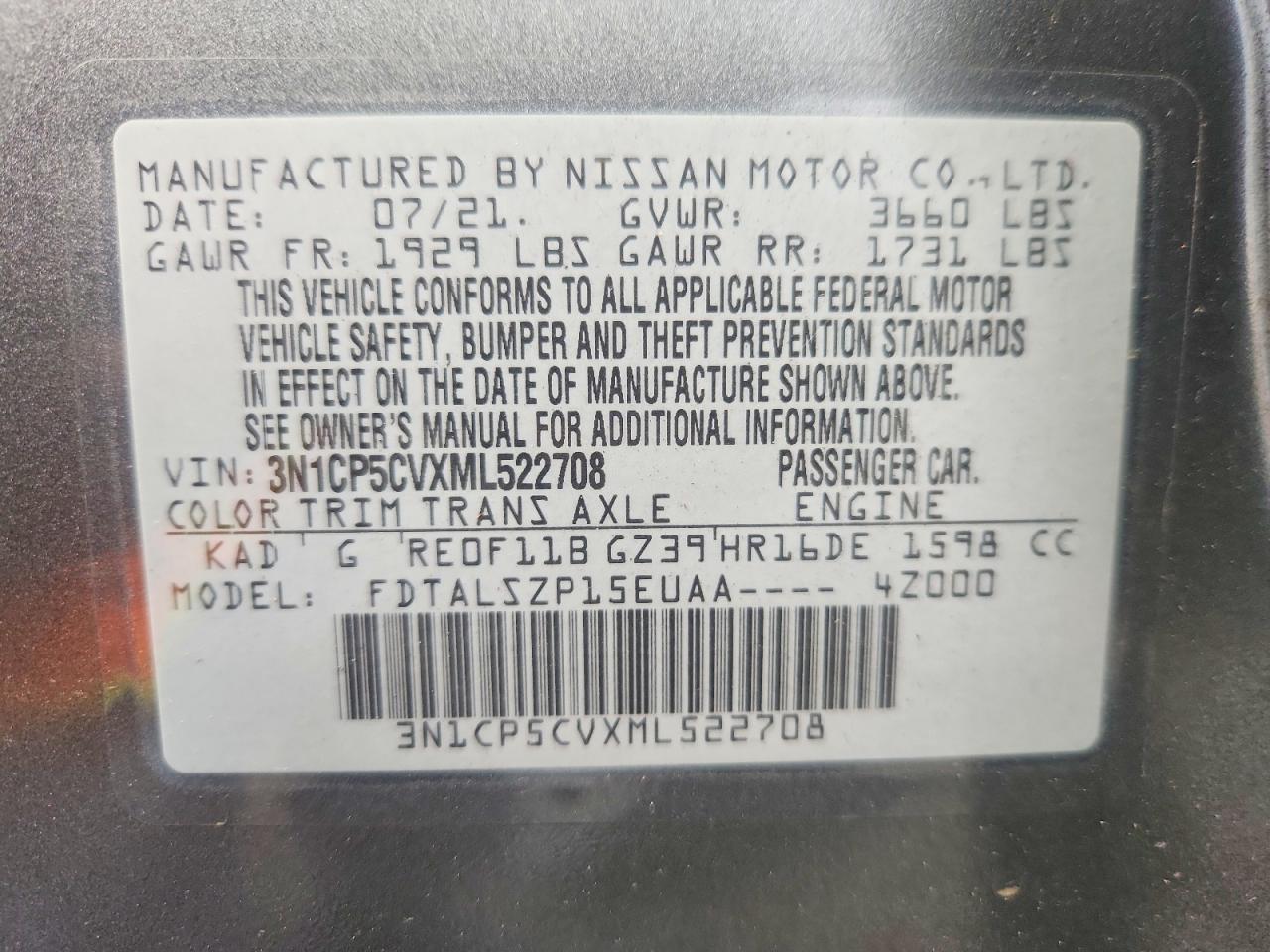 2021 NISSAN KICKS SV photo 12
