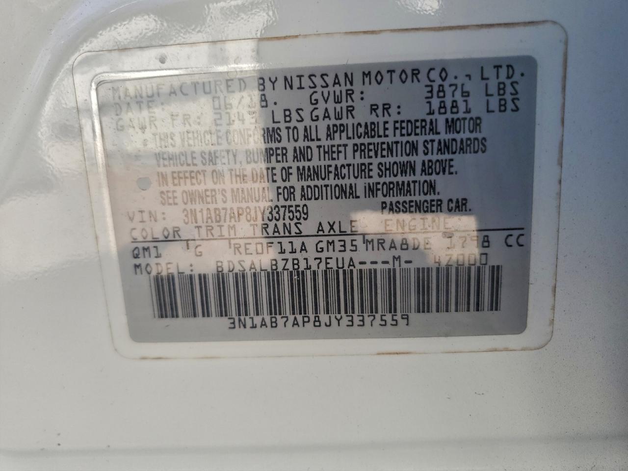 2018 NISSAN SENTRA S photo 12