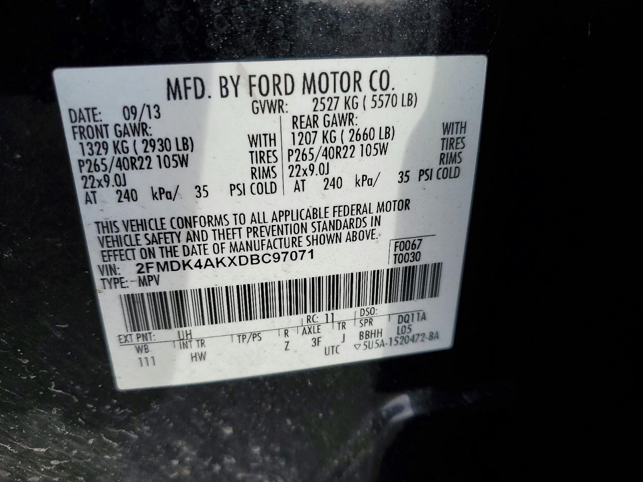 2013 FORD EDGE SPORT photo 13