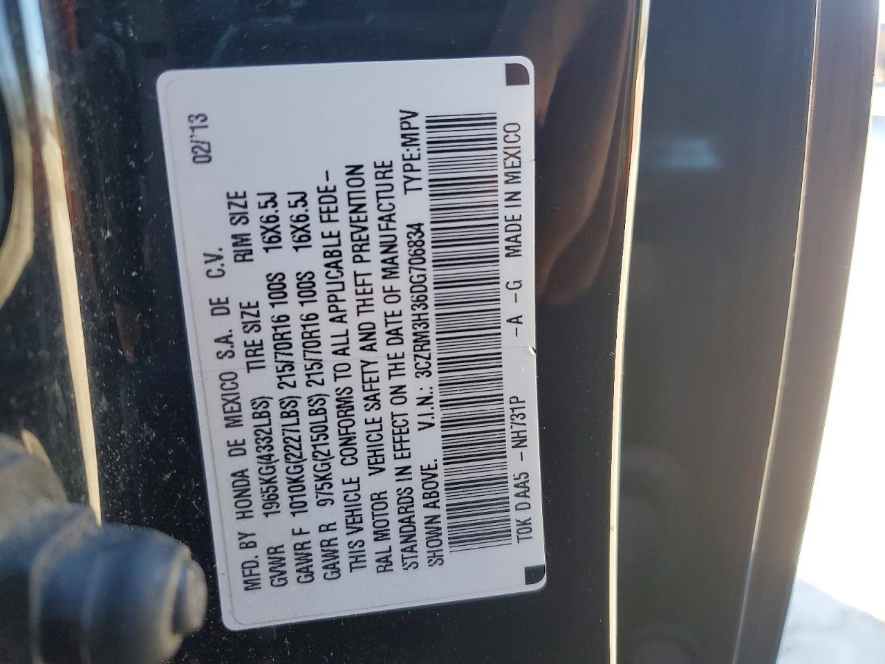 2013 HONDA CR-V LX photo 13