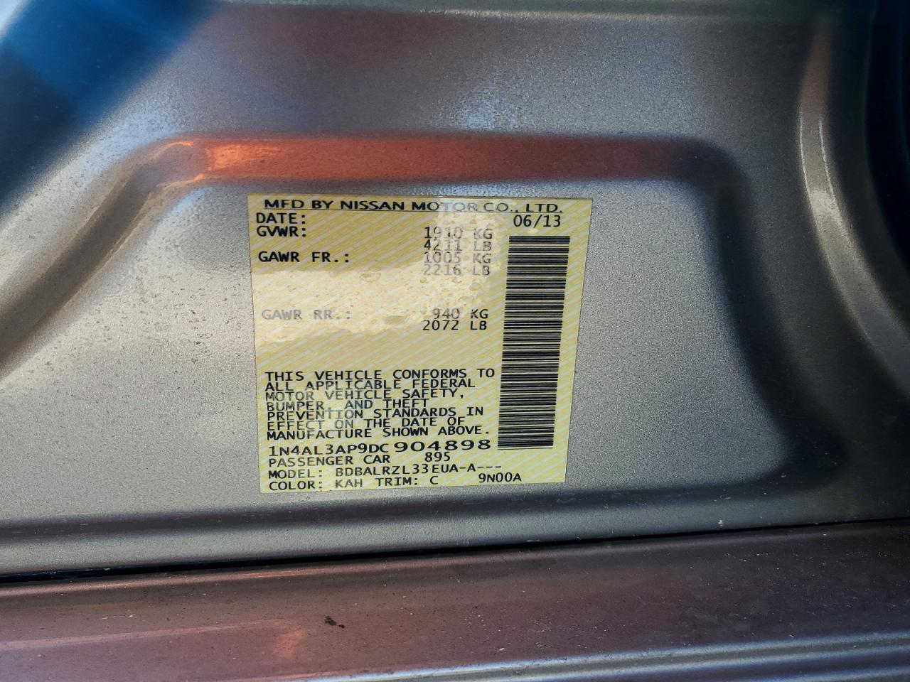 2013 NISSAN ALTIMA 2.5 photo 13