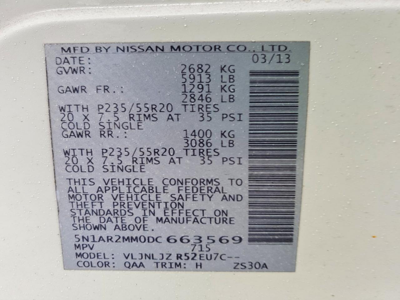 2013 NISSAN PATHFINDER S photo 13