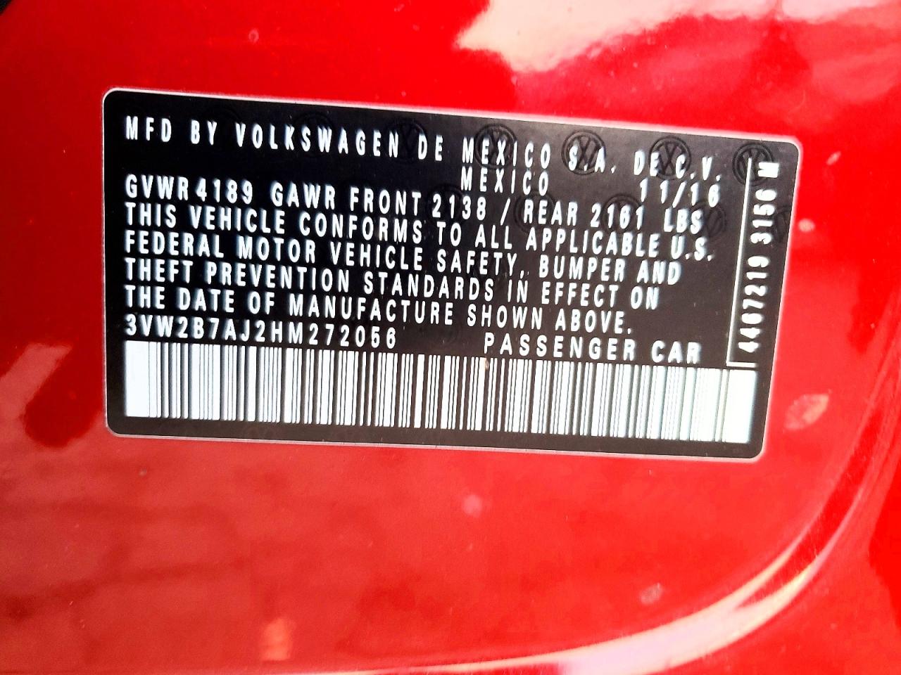 2017 VOLKSWAGEN JETTA S photo 12