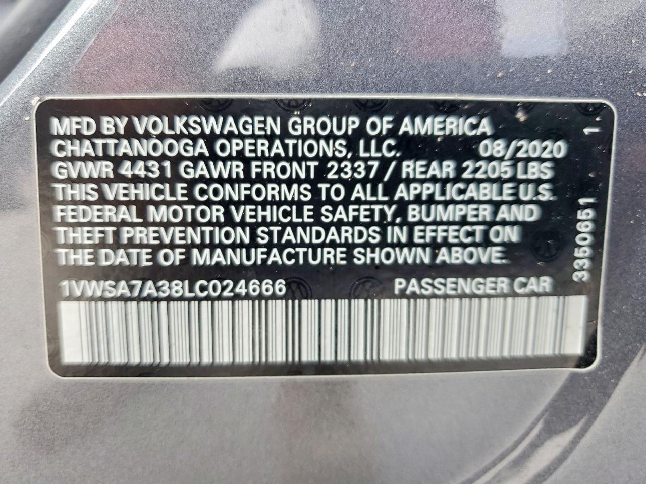 2020 VOLKSWAGEN PASSAT SE photo 23