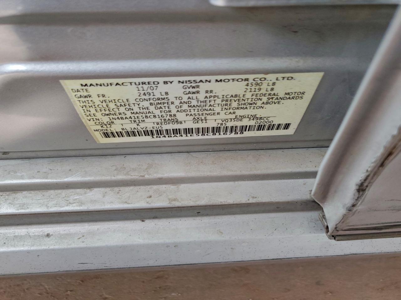 2008 NISSAN MAXIMA SE photo 12
