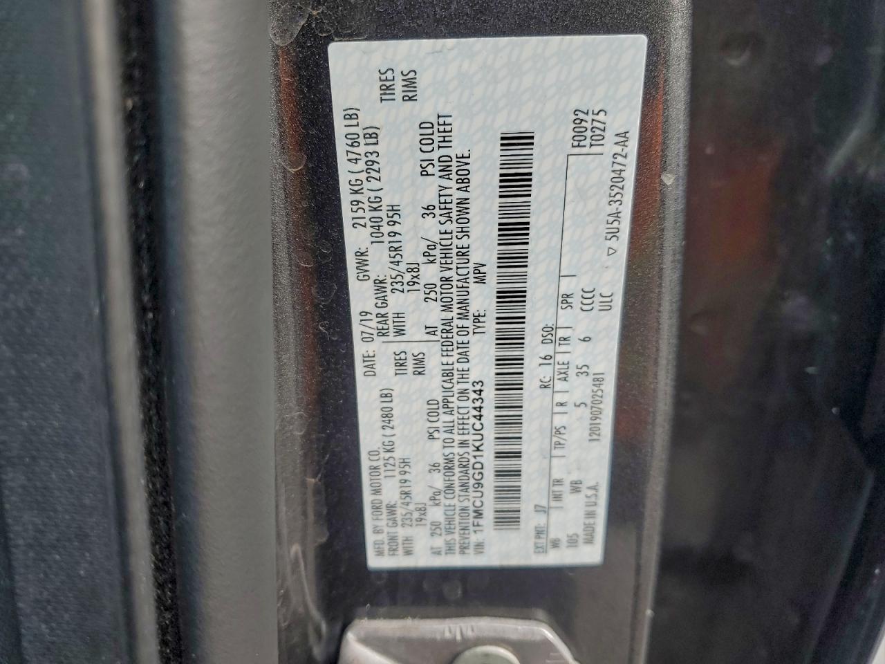 2019 FORD ESCAPE SE photo 12