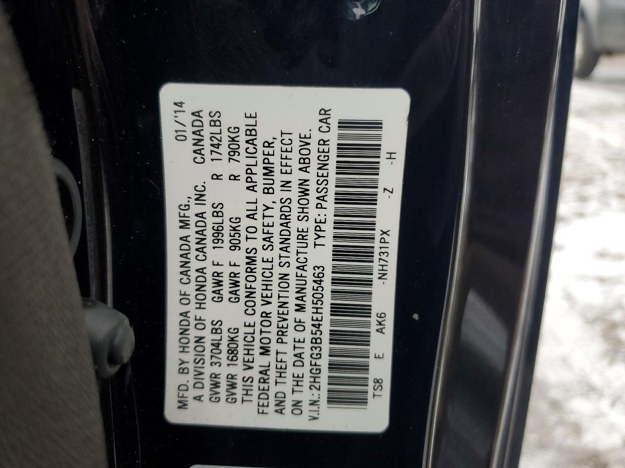 2014 HONDA CIVIC LX photo 12