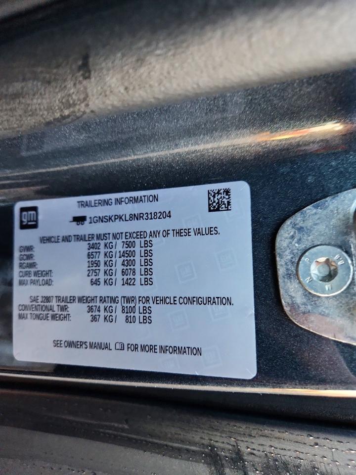 2022 CHEVROLET TAHOE K1500 Z71 photo 13