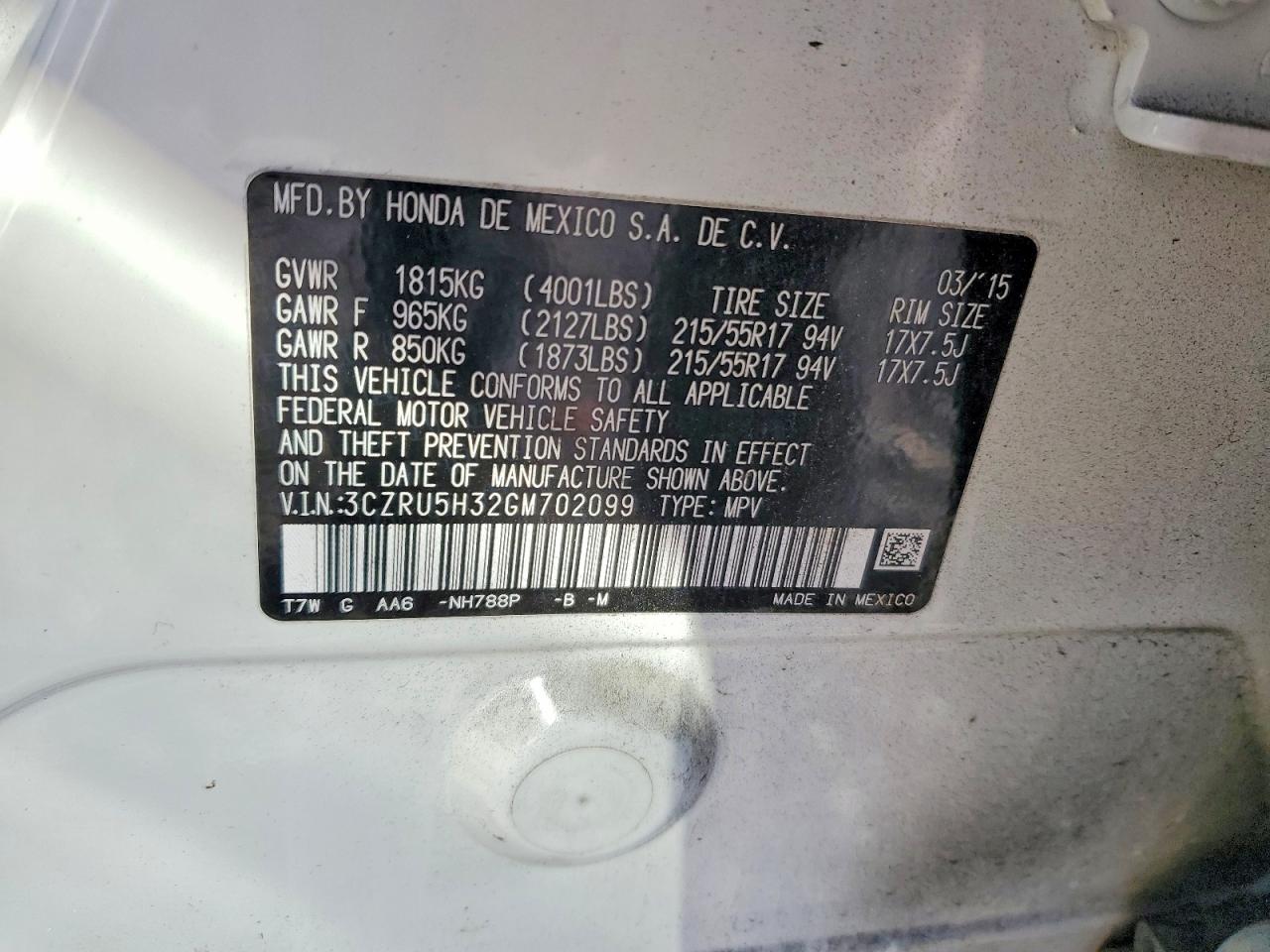 2016 HONDA HR-V LX photo 13