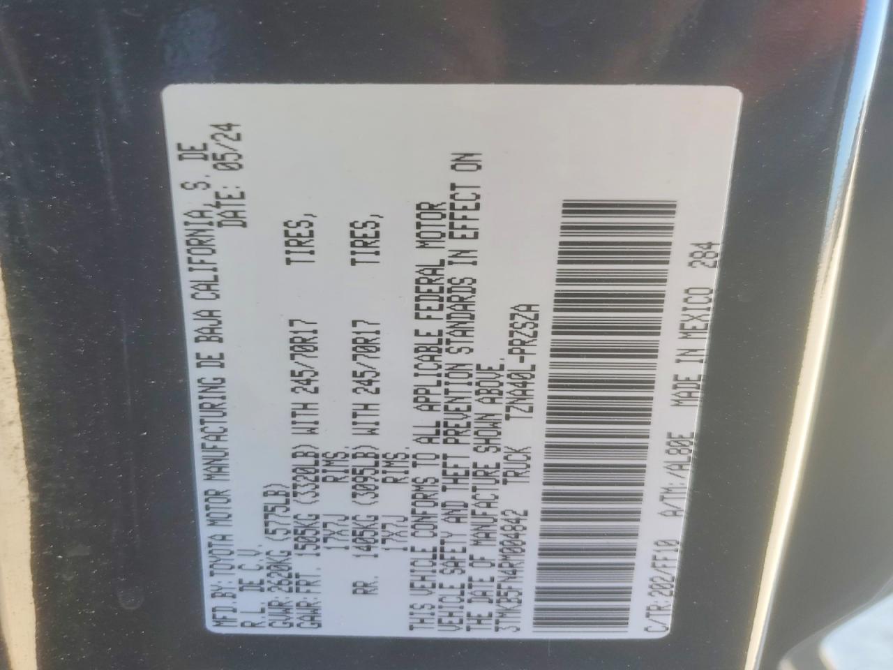 2024 TOYOTA TACOMA SR5 photo 23