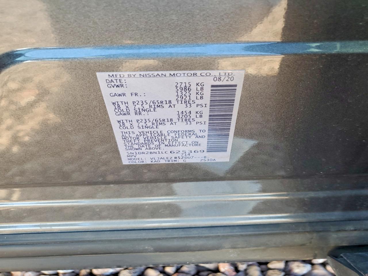 2020 NISSAN PATHFINDER SV photo 12
