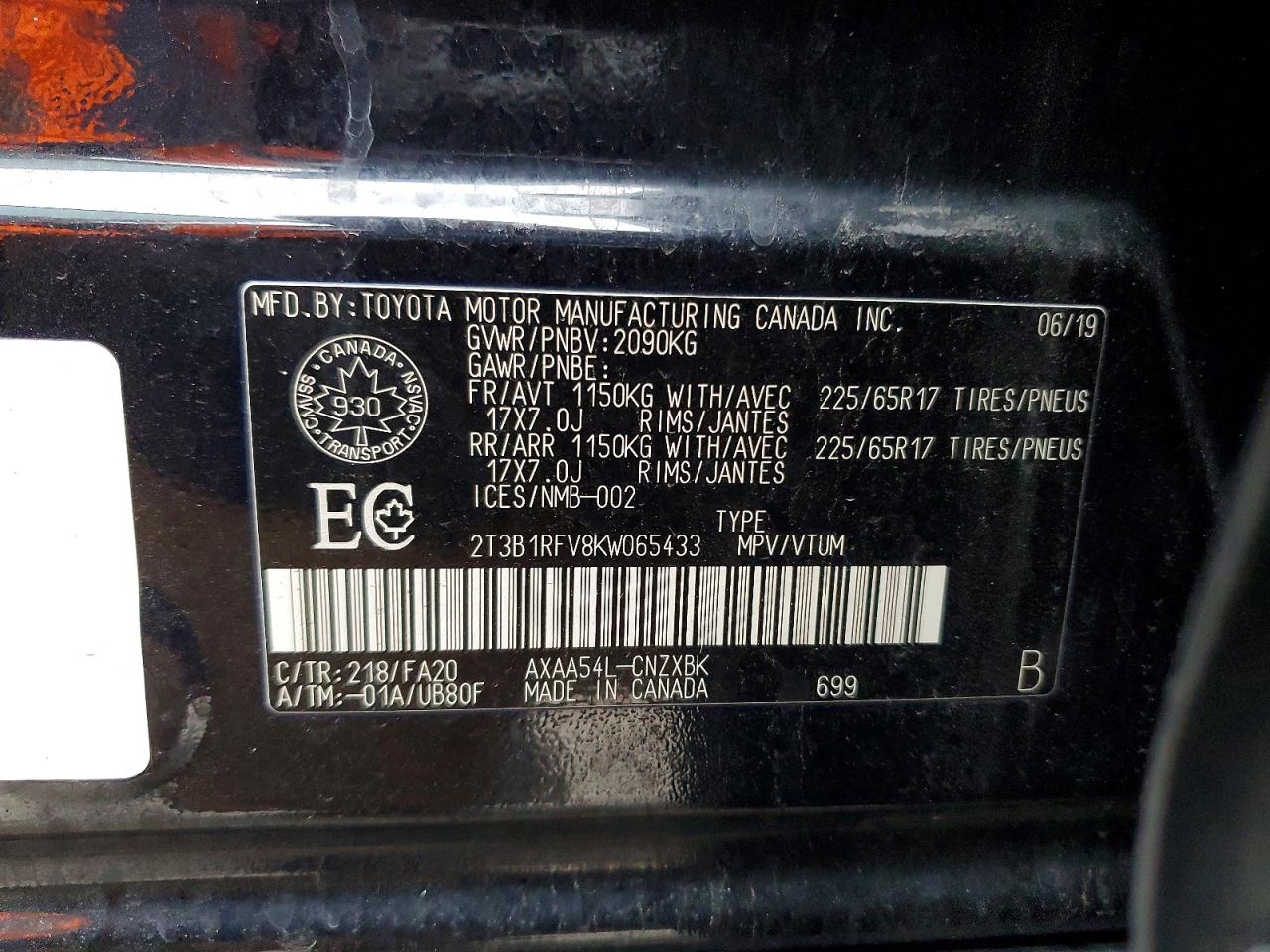 2019 TOYOTA RAV4 LE photo 13