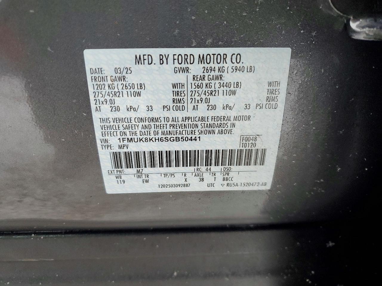 2025 FORD EXPLORER ST-LINE photo 13