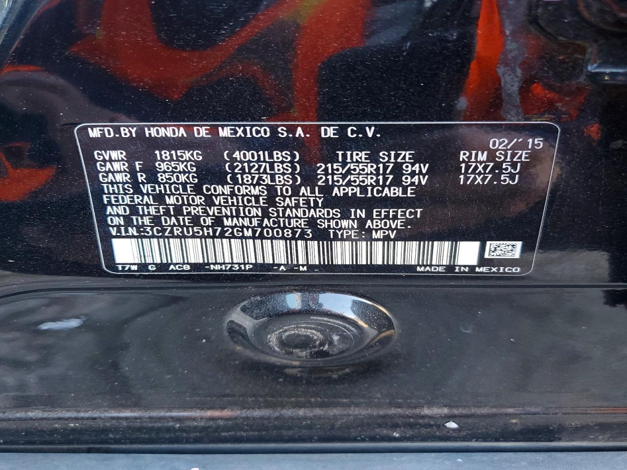 2016 HONDA HR-V EXL photo 13