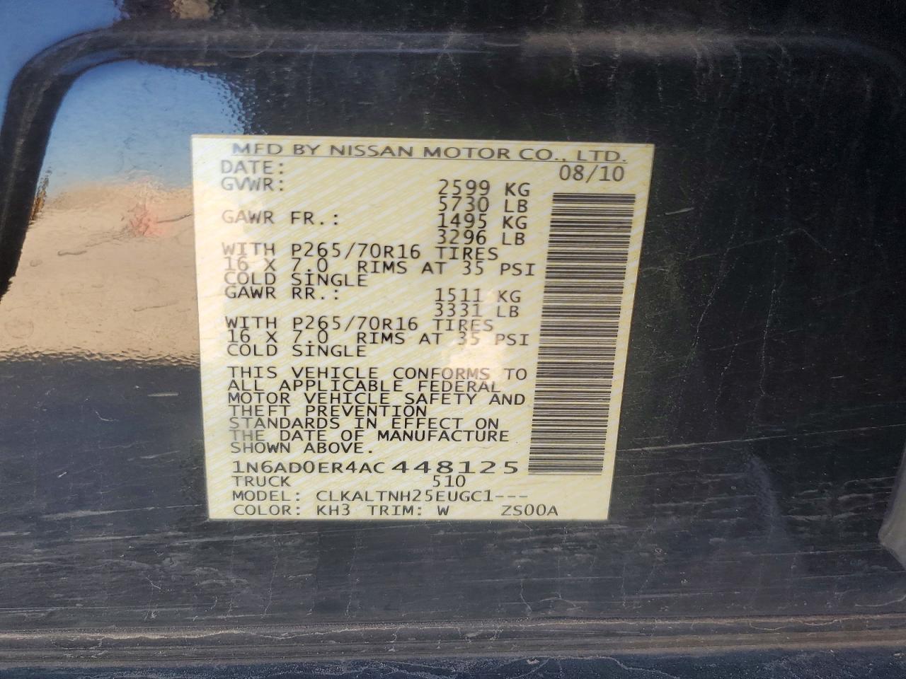 2010 NISSAN FRONTIER CREW CAB SE photo 12