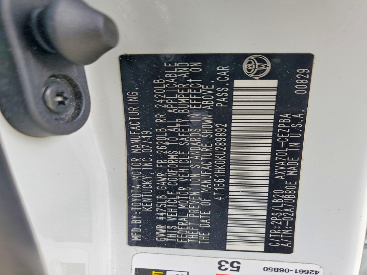 2019 TOYOTA CAMRY XSE photo 12