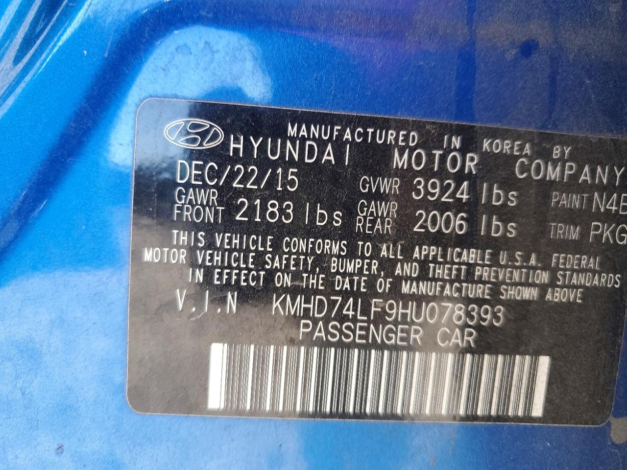 2017 HYUNDAI ELANTRA SE photo 13