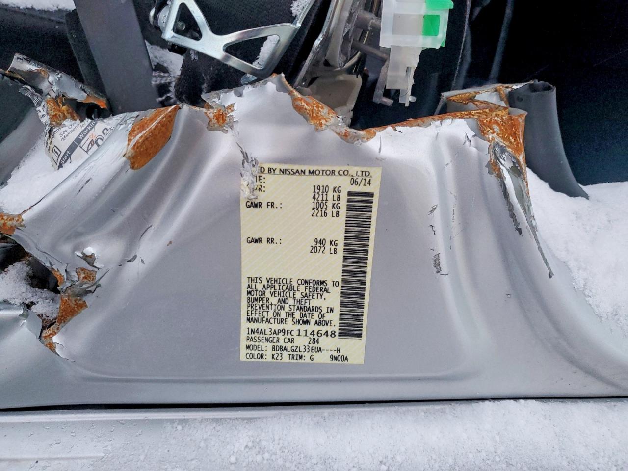 2015 NISSAN ALTIMA 2.5 photo 13