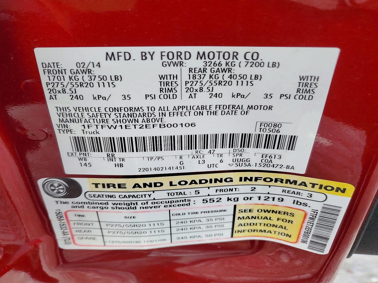 2014 FORD F150 SUPERCREW photo 12