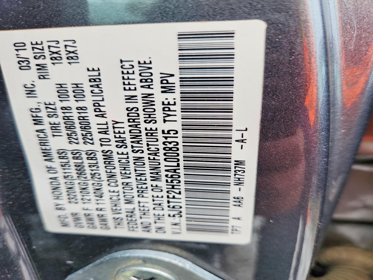 2010 HONDA ACCORD CROSSTOUR EXL photo 12
