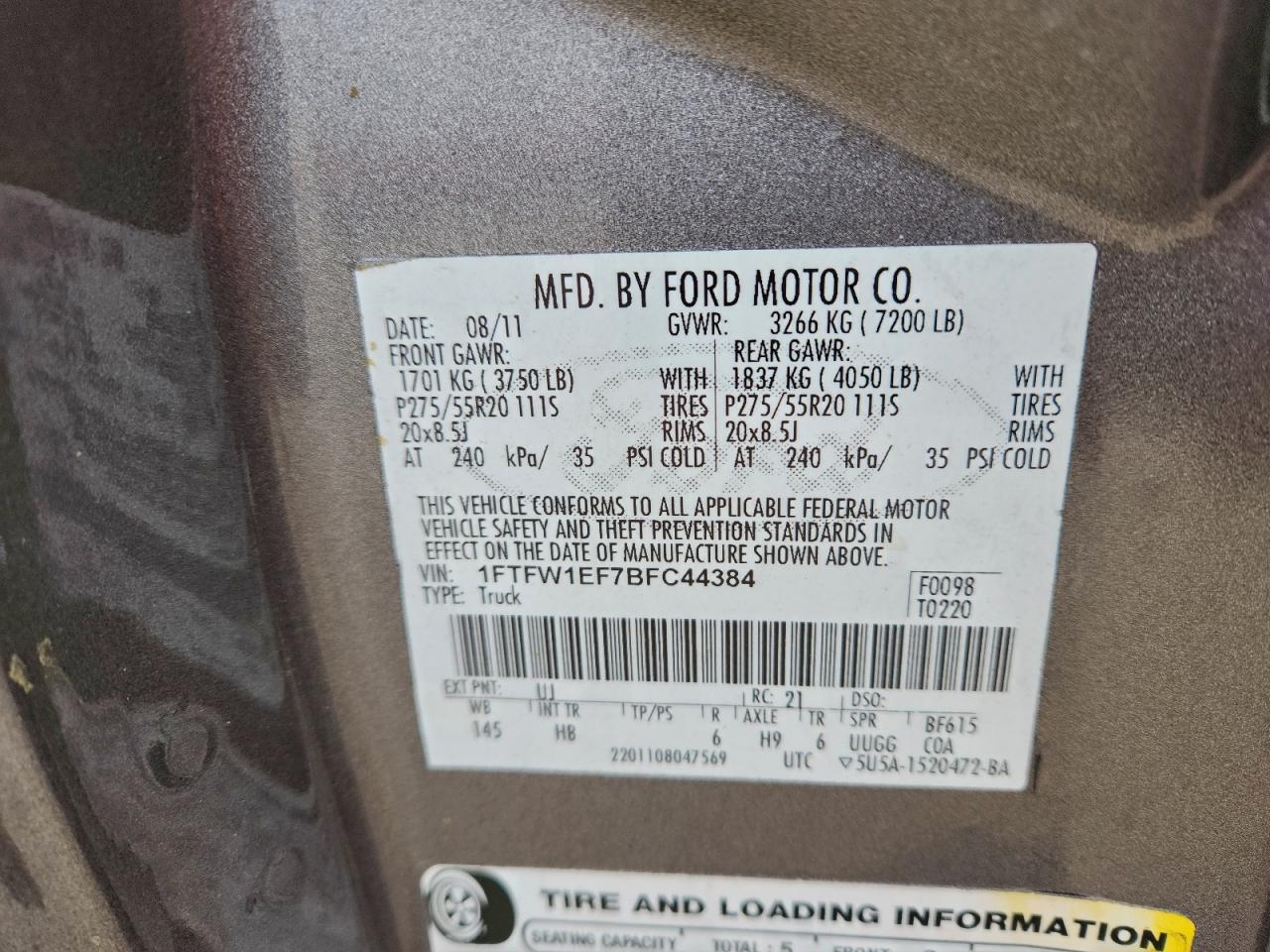 2011 FORD F150 SUPERCREW photo 12